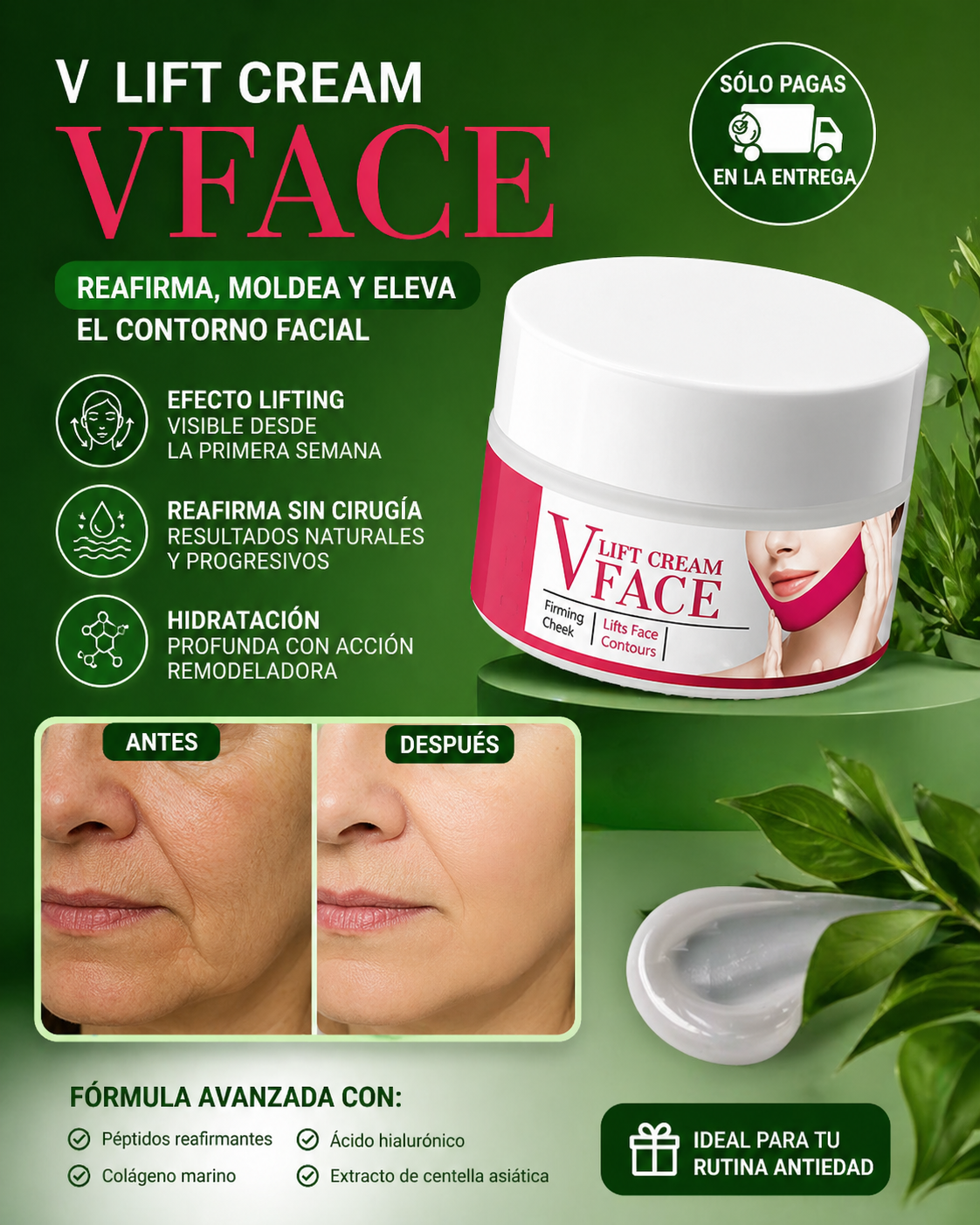 Crema Facial V-Lift – Reafirma, Moldea y Eleva el Contorno Facial