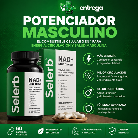 NAD+ Selerb | ¡Apoya tu vitalidad masculina y siéntete activo durante todo el día!