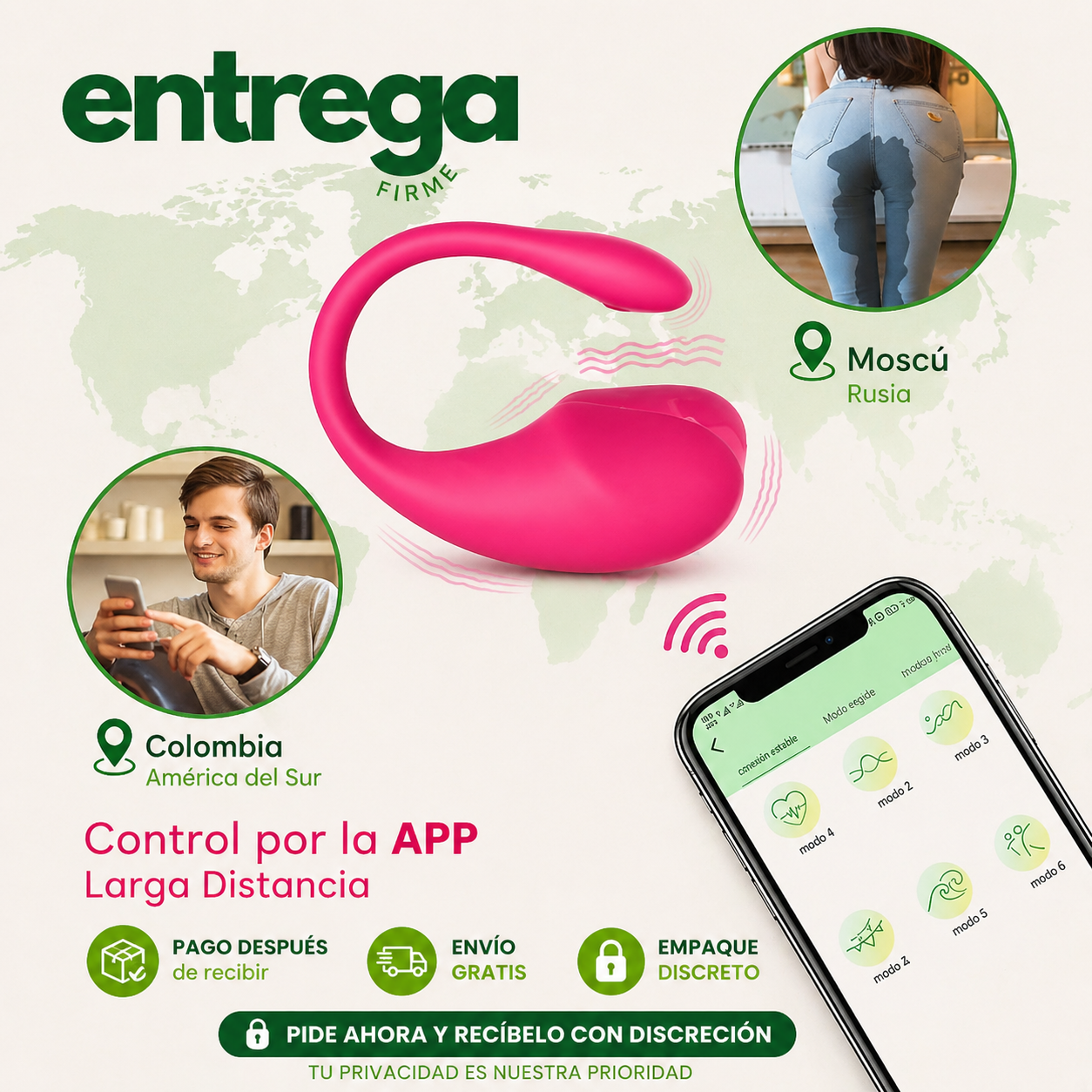🔥 VibraSense — Controla su placer desde cualquier lugar del mundo (App + 10 modos intensos)